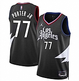 Men's Los Angeles Clippers #77 Kevin Porter Jr Black Statement Edition Stitched Jersey Dzhi,baseball caps,new era cap wholesale,wholesale hats