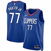 Men's Los Angeles Clippers #77 Kevin Porter Jr Blue Icon Edition Stitched Jersey Dzhi,baseball caps,new era cap wholesale,wholesale hats