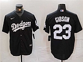 Men's Los Angeles Dodgers #23 Kirk Gibson Black Cool Base Stitched Baseball Jersey,baseball caps,new era cap wholesale,wholesale hats