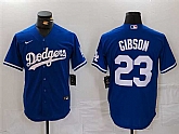 Men's Los Angeles Dodgers #23 Kirk Gibson Blue Cool Base Stitched Baseball Jersey,baseball caps,new era cap wholesale,wholesale hats