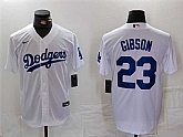 Men's Los Angeles Dodgers #23 Kirk Gibson White Cool Base Stitched Baseball Jersey,baseball caps,new era cap wholesale,wholesale hats