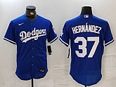 Men's Los Angeles Dodgers #37 Teoscar Hernandez Blue Flex Base Stitched Jersey,baseball caps,new era cap wholesale,wholesale hats