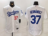 Men's Los Angeles Dodgers #37 Teoscar Hernandez Number White Flex Base Stitched Jersey,baseball caps,new era cap wholesale,wholesale hats