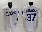 Men's Los Angeles Dodgers #37 Teoscar Hernandez White Cool Base Stitched Jersey,baseball caps,new era cap wholesale,wholesale hats