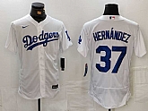 Men's Los Angeles Dodgers #37 Teoscar Hernandez White Flex Base Stitched Jersey,baseball caps,new era cap wholesale,wholesale hats