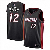 Men's Miami Heat #12 Dru Smith Black 2024 Icon Edition Stitched Basketball Jersey Dzhi,baseball caps,new era cap wholesale,wholesale hats