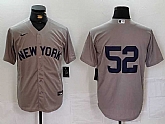 Men's New York Yankees #52 CC Sabathia Grey Cool Base Stitched Jersey,baseball caps,new era cap wholesale,wholesale hats