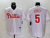 Men's Philadelphia Phillies #5 Bryson Stott White Pinstripe Stitched Cool Base Jersey,baseball caps,new era cap wholesale,wholesale hats