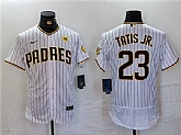 Men's San Diego Padres #23 Fernando Tatis Jr. White With PS Patch Flex Base Stitched Baseball Jersey,baseball caps,new era cap wholesale,wholesale hats