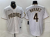 Men's San Diego Padres #4 Luis Arraez White Cool Base Stitched Baseball Jersey,baseball caps,new era cap wholesale,wholesale hats