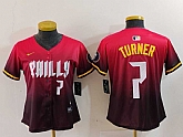 Women's Philadelphia Phillies #7 Trea Turner Number Red 2024 City Connect Limited Jersey,baseball caps,new era cap wholesale,wholesale hats