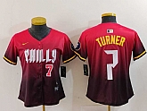 Women's Philadelphia Phillies #7 Trea Turner Number Red 2024 City Connect Limited Jerseys,baseball caps,new era cap wholesale,wholesale hats