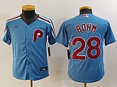 Youth Philadelphia Phillies #28 Alec Bohm Light Blue Cooperstown Cool Base Jersey,baseball caps,new era cap wholesale,wholesale hats