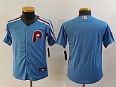 Youth Philadelphia Phillies Blank Light Blue Cooperstown Cool Base Jersey,baseball caps,new era cap wholesale,wholesale hats