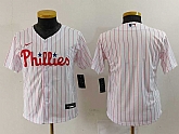 Youth Philadelphia Phillies Blank White Pinstripe Stitched Cool Base Jersey,baseball caps,new era cap wholesale,wholesale hats