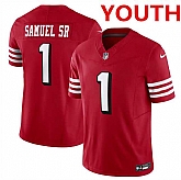 Youth San Francisco 49ers #1 Deebo Samuel New Red F.U.S.E. Vapor Untouchable Limited Football Stitched Jersey Dzhi,baseball caps,new era cap wholesale,wholesale hats