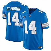 Men & Women & Youth Detroit Lions #14 Amon-Ra St. Brown Blue 2024 F.U.S.E. With 2-Star C Patch Vapor Limited Stitched Jersey,baseball caps,new era cap wholesale,wholesale hats