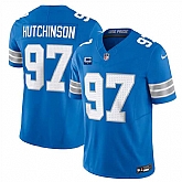 Men & Women & Youth Detroit Lions #97 Aidan Hutchinson Blue 2024 F.U.S.E. With 1-Star C Patch Vapor Limited Stitched Jersey,baseball caps,new era cap wholesale,wholesale hats