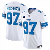 Men & Women & Youth Detroit Lions #97 Aidan Hutchinson White 2024 F.U.S.E. With 1-Star C Patch Vapor Untouchable Limited Stitched Jersey,baseball caps,new era cap wholesale,wholesale hats