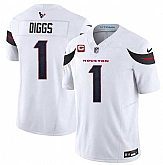 Men & Women & Youth Houston Texans #1 Stefon Diggs White 2024 Vapor F.U.S.E. With 4-Star C Patch Limited Stitched Jersey,baseball caps,new era cap wholesale,wholesale hats