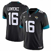 Men & Women & Youth Jacksonville Jaguars #16 Trevor Lawrence Black With 4-Star C Patch Vapor Untouchable Limited Stitched Jersey,baseball caps,new era cap wholesale,wholesale hats