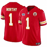 Men & Women & Youth Kansas City Chiefs #1 Xavier Worthy Red F.U.S.E With Draft Patch Vapor Untouchable Limited Stitched Jersey,baseball caps,new era cap wholesale,wholesale hats