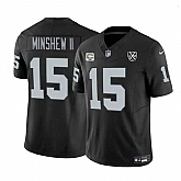 Men & Women & Youth Las Vegas Raiders #15 Gardner Minshew II Black 2024 F.U.S.E 65th Anniversary Patch Vapor Stitched Jersey,baseball caps,new era cap wholesale,wholesale hats