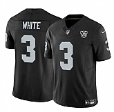 Men & Women & Youth Las Vegas Raiders #3 Zamir White Black 2024 F.U.S.E 65th Anniversary Patch Vapor Stitched Jersey,baseball caps,new era cap wholesale,wholesale hats