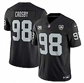 Men & Women & Youth Las Vegas Raiders #98 Maxx Crosby Black 2024 F.U.S.E With 4-Star C Patch And 65th Anniversary Patch Vapor Stitched Jersey,baseball caps,new era cap wholesale,wholesale hats