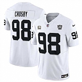 Men & Women & Youth Las Vegas Raiders #98 Maxx Crosby White 2024 F.U.S.E With 4-Star C Patch And 65th Anniversary Patch Vapor Stitched Jersey,baseball caps,new era cap wholesale,wholesale hats