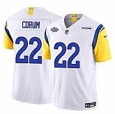 Men & Women & Youth Los Angeles Rams #22 Blake Corum White 2024 With Dradt Patch F.U.S.E Vapor Untouchable Stitched Jersey,baseball caps,new era cap wholesale,wholesale hats