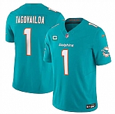 Men & Women & Youth Miami Dolphins #1 Tua Tagovailoa Aqua F.U.S.E With 3-Star C Patch Vapor Limited Stitched Jersey,baseball caps,new era cap wholesale,wholesale hats