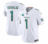 Men & Women & Youth Miami Dolphins #1 Tua Tagovailoa White F.U.S.E With 3-Star C Patch Vapor Limited Stitched Jersey,baseball caps,new era cap wholesale,wholesale hats