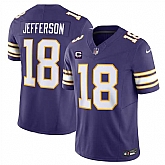 Men & Women & Youth Minnesota Vikings #18 Justin Jefferson Purple 2024 F.U.S.E. Throwback With 2-Star C Patch Vapor Limited Stitched Jersey,baseball caps,new era cap wholesale,wholesale hats