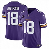 Men & Women & Youth Minnesota Vikings #18 Justin Jefferson Purple 2024 F.U.S.E. With 2-Star C Patch Vapor Limited Stitched Jersey,baseball caps,new era cap wholesale,wholesale hats