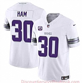 Men & Women & Youth Minnesota Vikings #30 C.J. Ham White 2024 F.U.S.E. With 4-Star C Patch Winter Warrior Limited Stitched Jersey,baseball caps,new era cap wholesale,wholesale hats