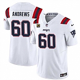 Men & Women & Youth New England Patriots #60 David Andrews White 2023 F.U.S.E. With 4-Star C Patch Vapor Limited Stitched Jersey,baseball caps,new era cap wholesale,wholesale hats