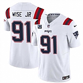 Men & Women & Youth New England Patriots #91 Deatrich Wise Jr White F.U.S.E. With 3-Star C Patch Vapor Limited Stitched Jersey,baseball caps,new era cap wholesale,wholesale hats