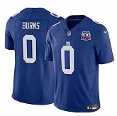 Men & Women & Youth New York Giants #0 Brian Burns Blue 2024 F.U.S.E. 100TH Season Patch Vapor Untouchable Limited Stitched Jersey,baseball caps,new era cap wholesale,wholesale hats