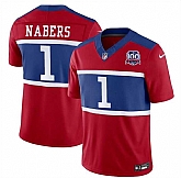 Men & Women & Youth New York Giants #1 Malik Nabers Red 2024 F.U.S.E. Alternate 100TH Season Patch Vapor Untouchable Limited Stitched Jersey,baseball caps,new era cap wholesale,wholesale hats