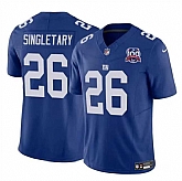 Men & Women & Youth New York Giants #26 Devin Singletary Blue 2024 F.U.S.E. 100TH Season Patch Vapor Untouchable Limited Stitched Jersey,baseball caps,new era cap wholesale,wholesale hats