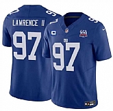 Men & Women & Youth New York Giants #97 Dexter Lawrence II Blue 2024 F.U.S.E. With 3-Star C Patch And 100TH Season Patch Vapor Untouchable Limited Stitched Jersey,baseball caps,new era cap wholesale,wholesale hats