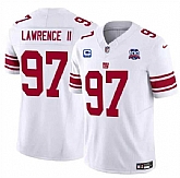 Men & Women & Youth New York Giants #97 Dexter Lawrence II White 2024 F.U.S.E. With 3-Star C Patch And 100TH Season Patch Vapor Untouchable Limited Stitched Jersey,baseball caps,new era cap wholesale,wholesale hats