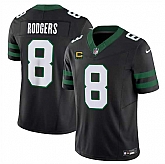 Men & Women & Youth New York Jets #8 Aaron Rodgers Black 2024 F.U.S.E. With 4-Star C Patch Vapor Limited Stitched Jersey,baseball caps,new era cap wholesale,wholesale hats