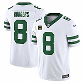 Men & Women & Youth New York Jets #8 Aaron Rodgers White 2023 F.U.S.E. With 4-Star C Patch Vapor Limited Throwback Stitched Jersey,baseball caps,new era cap wholesale,wholesale hats