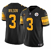 Men & Women & Youth Pittsburgh Steelers #3 Russell Wilson Black F.U.S.E. With Walter Payton Patch Color Rush Limited Stitched Jersey,baseball caps,new era cap wholesale,wholesale hats