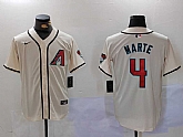 Men's Arizona Diamondback #4 Ketel Marte Cream Cool Base Limited Stitched Jersey,baseball caps,new era cap wholesale,wholesale hats