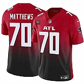 Men's Atlanta Falcons #70 Jake Matthews Red Black 2024 F.U.S.E With 4-Star C Patch Vapor Untouchable Limited Stitched Jersey Dzhi,baseball caps,new era cap wholesale,wholesale hats