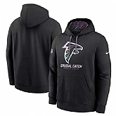 Men's Atlanta Falcons Black 2024 Crucial Catch Club Pullover Hoodie,baseball caps,new era cap wholesale,wholesale hats