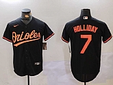 Men's Baltimore Orioles #7 Jackson Holliday Black Cool Base Jersey,baseball caps,new era cap wholesale,wholesale hats